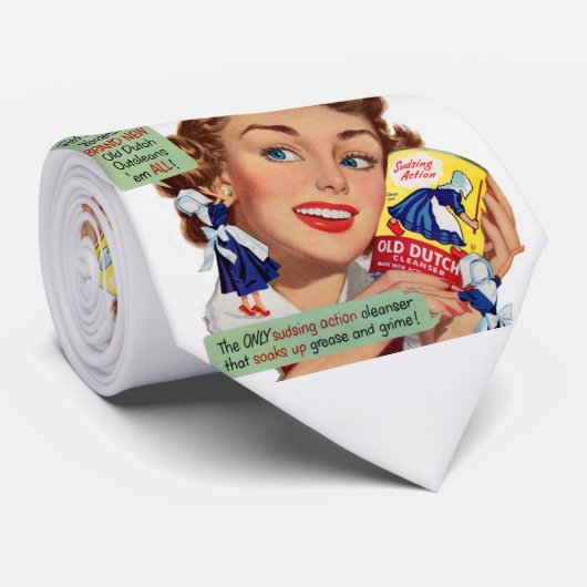 Oude Nederlandse schoonmaakmiddel advertentieprint Stropdas (Opgerold)