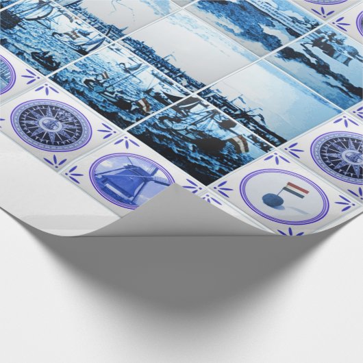  oude Nederlandse tegels Delftware Holland Cadeaupapier (Hoek)