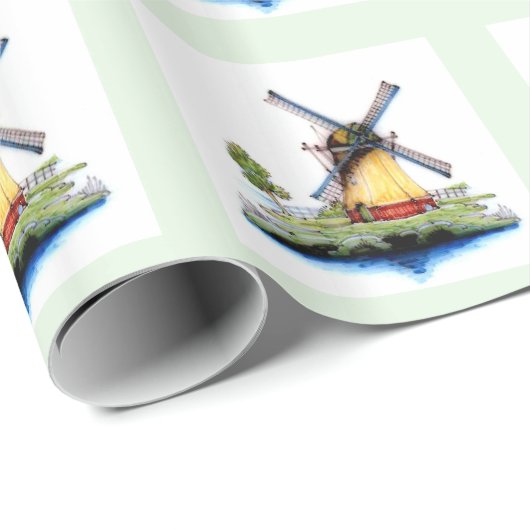 Oude Nederlandse Windmill Cadeaupapier (Rol Hoek)