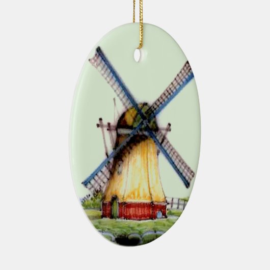 Oude Nederlandse Windmill Keramisch Ornament (Rechts)