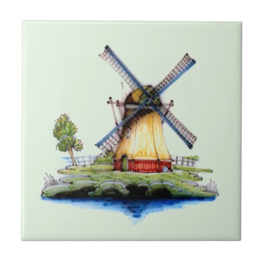 Oude Nederlandse Windmill Tegeltje (Voorkant)