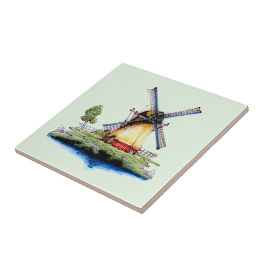 Oude Nederlandse Windmill Tegeltje (Zijkant)