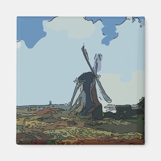 Oude Nederlandse windmolen Magneet (Voorkant)