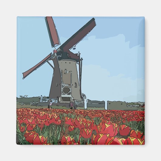 Oude Nederlandse windmolen Magneet (Voorkant)