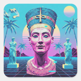Oude Nefertiti Premium Vaporwave Sticker