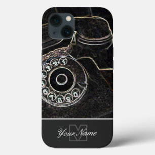 Oude neon-Pop-Art-retro telefoon met Monogram! Case-Mate iPhone Case
