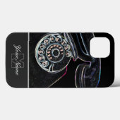 Oude neon-Pop-Art-retro telefoon met Monogram! Case-Mate iPhone Case (Achterkant (horizontaal))