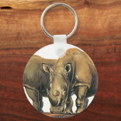 Oude neushoorns of Rhinoceros, Wilde Jungle Dieren Sleutelhanger (Voorkant)