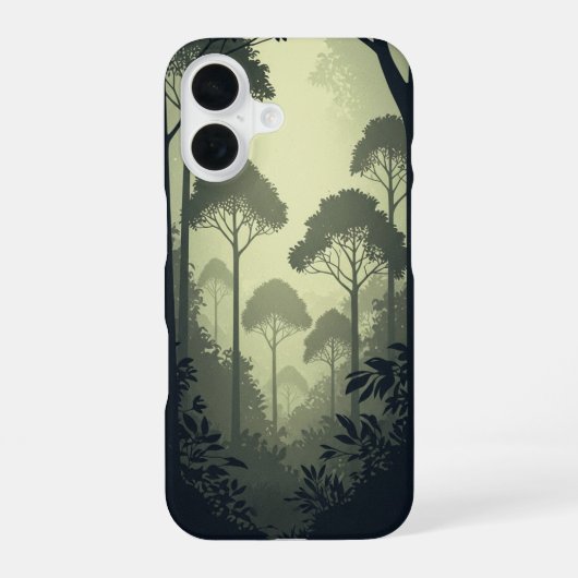 Oude nevelige tropische woud iPhone 16 hoesje (Achterkant)
