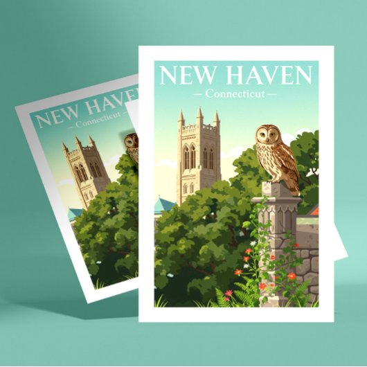 Oude New Haven Connecticut Briefkaart