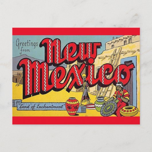 Oude New Mexico Wenskaart Briefkaart (Voorkant)