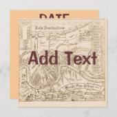 Oude New Orleans Kaart bewerk tekst, feest (Voorkant / Achterkant)