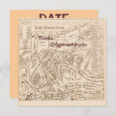 Oude New Orleans Kaart bewerk tekst, feest (Voorkant / Achterkant)