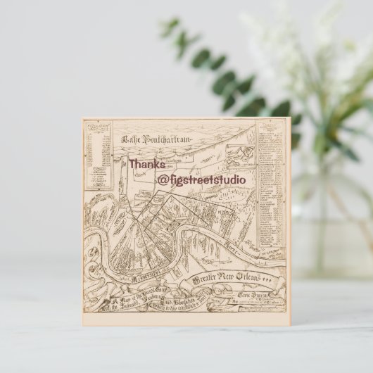 Oude New Orleans Kaart bewerk tekst, feest (Staand voorkant)