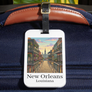 Oude New Orleans Louisiana Franse Wijk Bagagelabel