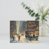 Oude New York Kerstkaart Feestdagenkaart (Staand voorkant)