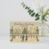 Oude New York Kerstkaart Feestdagenkaart (Staand voorkant)