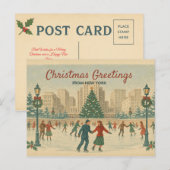 Oude New Yorkse kerstkaart Feestdagenkaart (Voorkant / Achterkant)