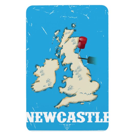 Oude Newcastle Wales Reisposter Magneet (Verticaal)