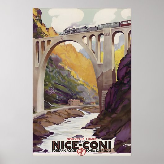 Oude Nice Coni Spoorweg Reisposter Frans Poster (Voorkant)