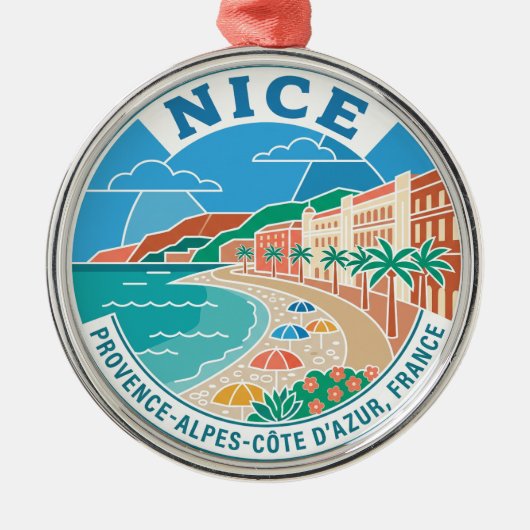 Oude Nice Frankrijk Metalen Ornament (Voorkant)