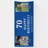 Oude Nieuwe Foto 70ste Verjaardagsfeest Spandoek (Verticaal)