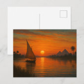Oude Nijl Felucca Sunset Egyptisch Briefkaart (Voorkant / Achterkant)