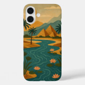 Oude Nijl Mystique Piramides Goud Blauwgroen Case-Mate iPhone Case (Achterkant)