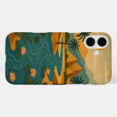 Oude Nijl Mystique Piramides Goud Blauwgroen Case-Mate iPhone Case (Achterkant (horizontaal))