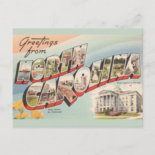 Oude Noord-Carolina Groet Briefkaart (Voorkant)