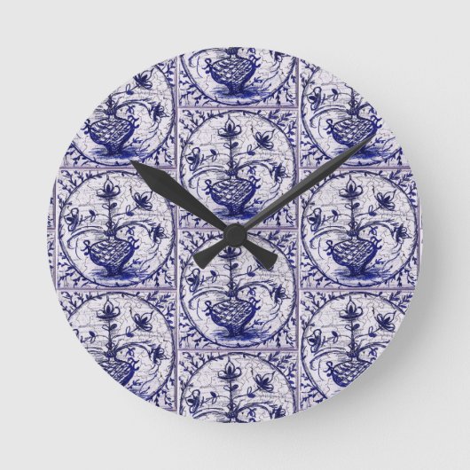 Oude Noord-Duitse tegels,  keramische tegels Ronde Klok (Voorkant)