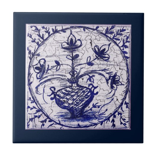 Oude Noord-Duitse tegels,  keramische tegels Tegeltje (Voorkant)