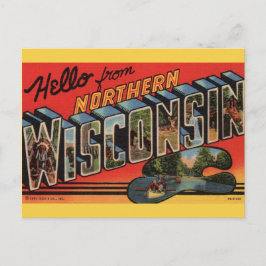 Oude Noord-Wisconsin-prentbriefkaart Briefkaart