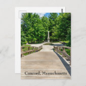 Oude noordelijke brug in Concord Briefkaart (Voorkant / Achterkant)