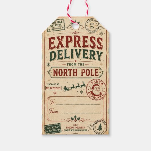 Oude Noordpool Express Verzendlabel Cadeaulabel (Voorkant)