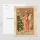 Oude Noorse Kerst 1910 Feestdagenkaart (Voorkant / Achterkant)