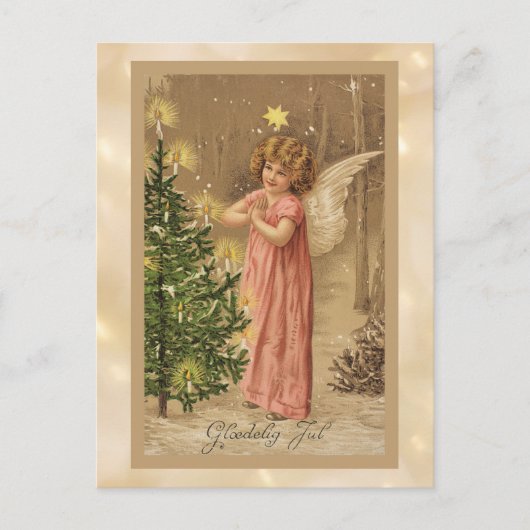 Oude Noorse Kerst 1910 Feestdagenkaart (Voorkant)