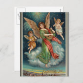 Oude Noorse kerstgroeten Feestdagenkaart (Voorkant / Achterkant)