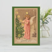 Oude Noorse kerstkaart uit 1910 Kaart (Staand voorkant)