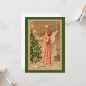 Oude Noorse kerstkaart uit 1910 Kaart (Voorkant / Achterkant in situ)