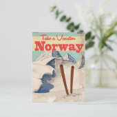 Oude Noorse Reisposter Briefkaart (Staand voorkant)