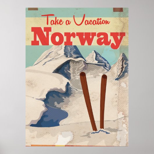 Oude Noorse Reisposter Poster (Voorkant)