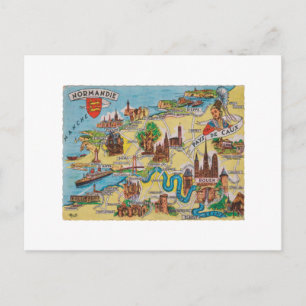 Oude Normandie-kaart Briefkaart