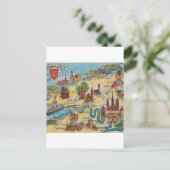 Oude Normandie-kaart Briefkaart (Staand voorkant)