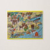 Oude Normandie-kaart Legpuzzel (Horizontaal)