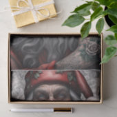 Oude nostalgische Tattoo Santa Tissuepapier (Geschenk)