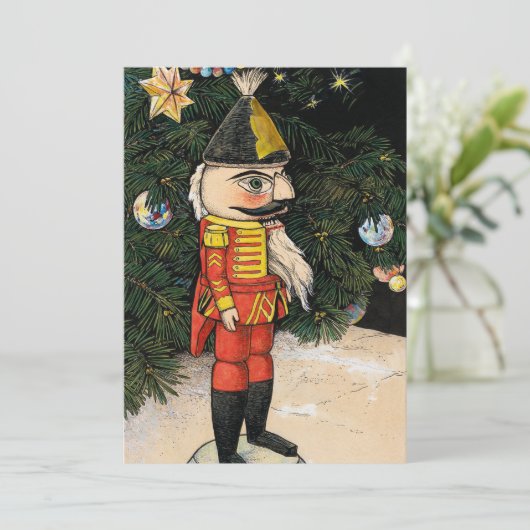 Oude Notenkraker Onder Kerstboom Kaart (Staand voorkant)