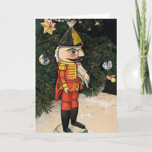 Oude Notenkraker Onder Kerstboom Kaart (Voorkant)