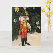 Oude Notenkraker Onder Kerstboom Kaart (Gele Bloem)