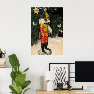Oude Notenkraker Onder Kerstboom Poster